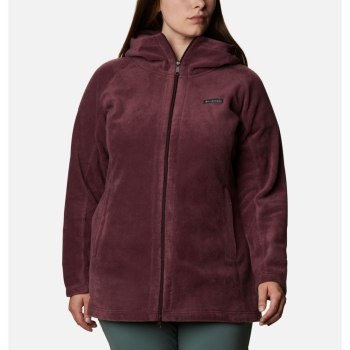 Columbia Ženske Majice S Kapuljačom - Benton Springs II Long Plus Size Bordo | NAXL-90237